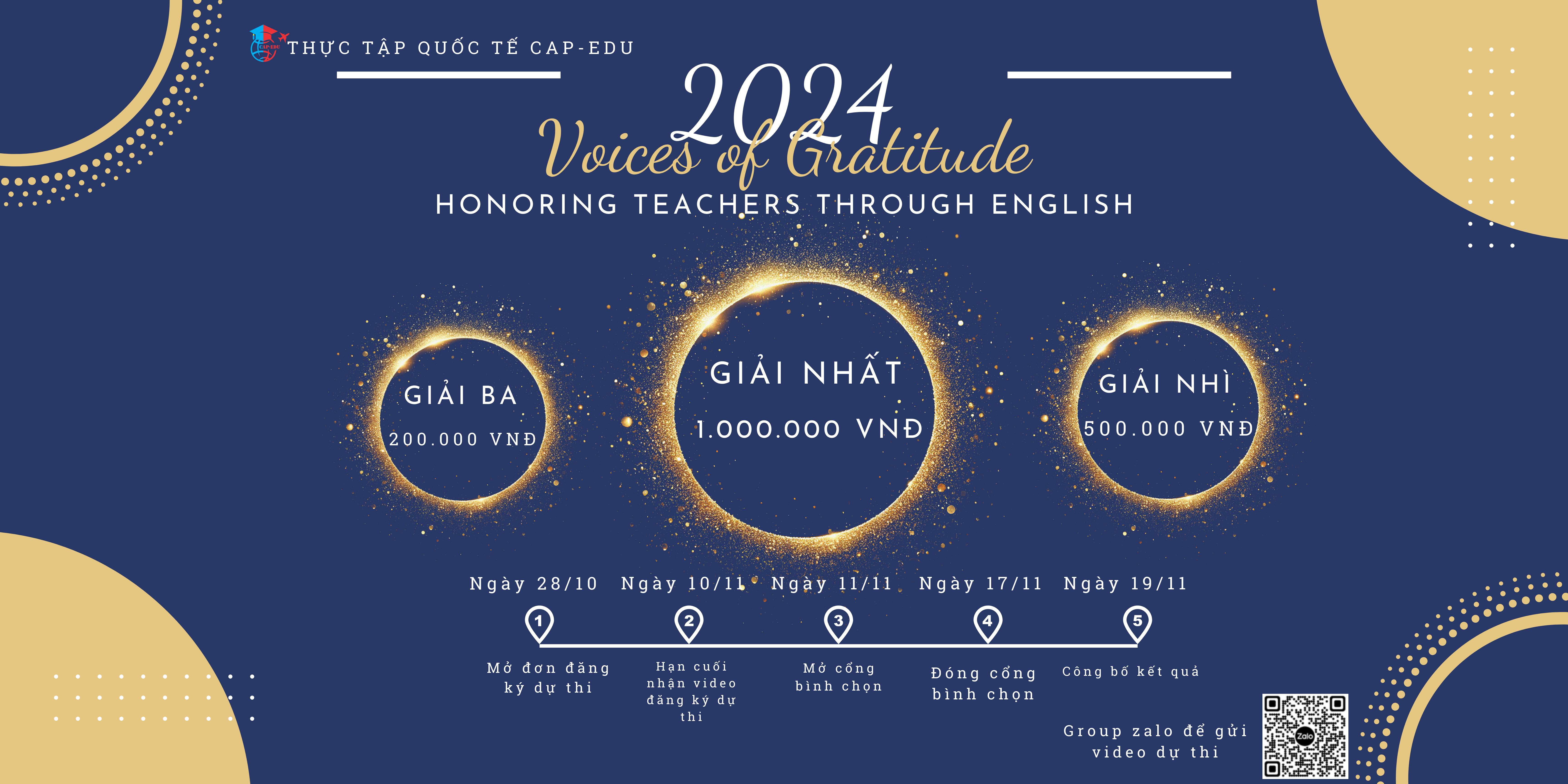 Cuộc thi nói tiếng Anh “Voices of Gratitude: Honoring Teachers through English”