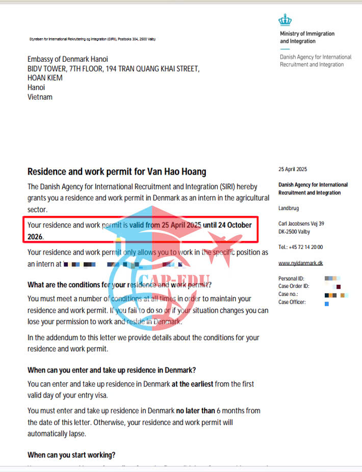 Xuất cảnh 10.05.2025 HN-Đan Mạch (HOÀNG VĂN HÀO)